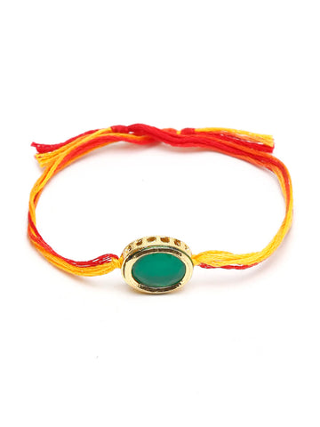 Handcrafted Kundan Meenakari Rakhi